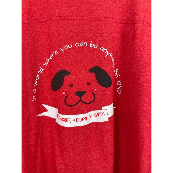 Pawtie Warriors Rescue Red Graphic T-Shirt w/White Striped Sleeves Womens Large - Picture 3 of 8